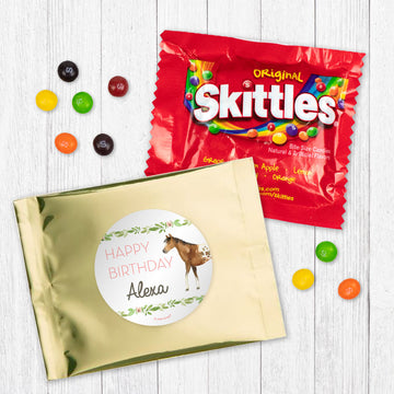 Personalized Kids Birthday Wild Horses Skittles Favor Bag