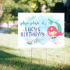 Personalized Kids Birthday Watercolor Mermaid Yard Sign and Stake