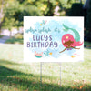 Personalized Kids Birthday Watercolor Mermaid Yard Sign and Stake