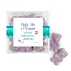 Personalized Mermaid Birthday JUST CANDY® favor cube with Sugar Sanded Gummy Bears Mermaid Tails