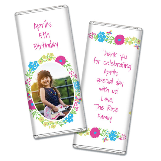 Birthday Personalized Chocolate Bar - Wild Flower Photo