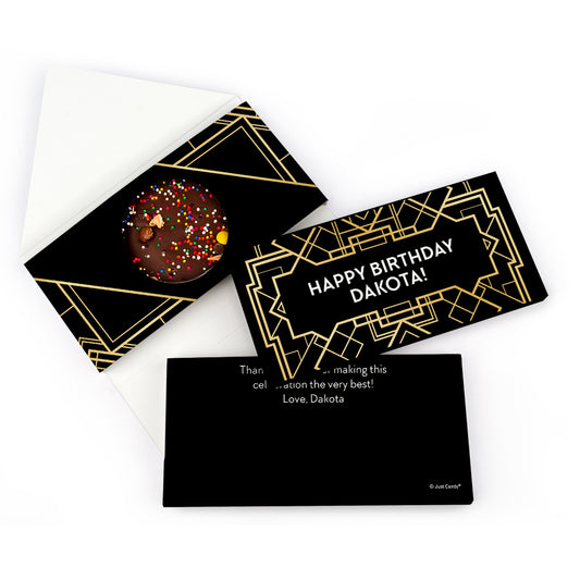 Personalized Birthday Adult Birthday Art Deco 1920s Gatsby Gourmet Infused Belgian Chocolate Bars (3.5oz)