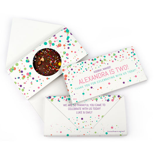 Personalized Birthday Colorful Splatter Gourmet Infused Belgian Chocolate Bars (3.5oz)