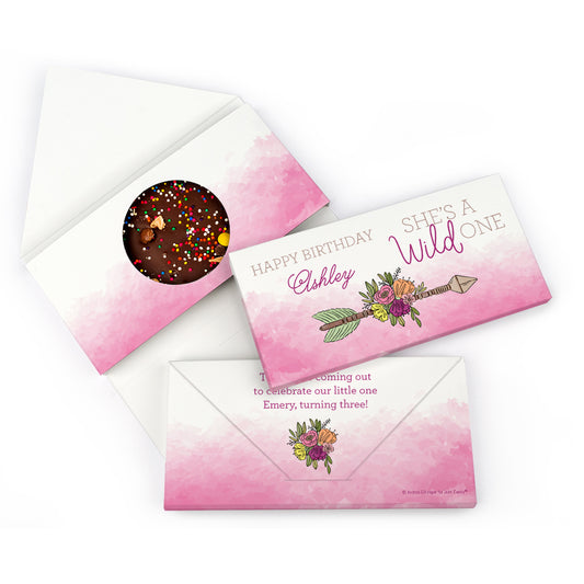 Personalized Birthday She's a Wild One Gourmet Infused Belgian Chocolate Bars (3.5oz)