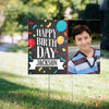 Happy Birthday Yard Sign and Stake Personalized Birthday Chalk with Photo