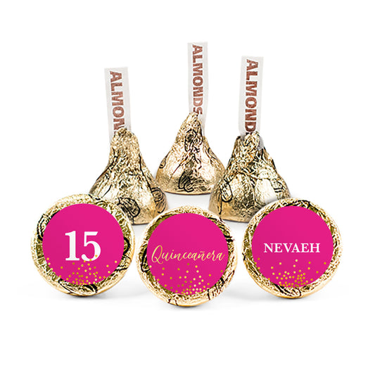 Personalized Quinceanera Elegant Confetti Hershey's Kisses