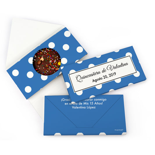 Personalized Quinceanera Lunares Gourmet Infused Belgian Chocolate Bars (3.5oz)