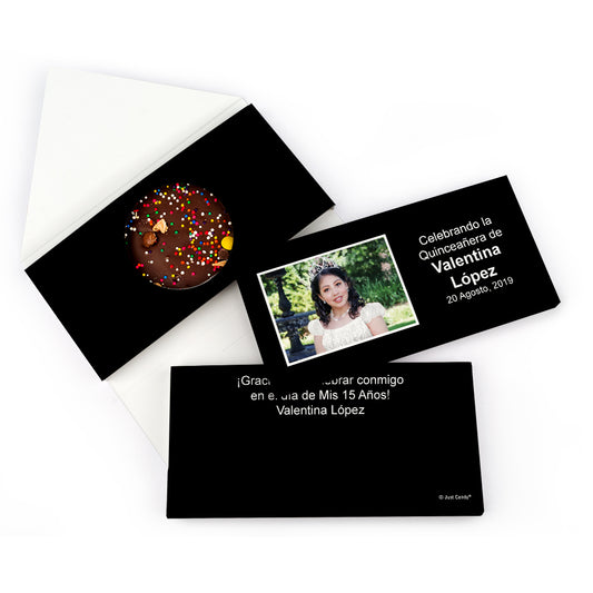 Personalized Quinceanera Instantnea Gourmet Infused Belgian Chocolate Bars (3.5oz)