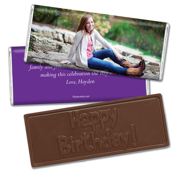 Birthday Personalized Embossed Chocolate Bar Full Photo