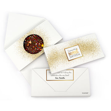 Personalized Birthday Sweet 16 Sweet 16 Shower of Gold Gourmet Infused Belgian Chocolate Bars (3.5oz)