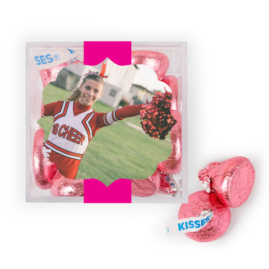 Personalized Sweet 16 Birthday Photo JUST CANDY favor cube with Hershey's Kisses