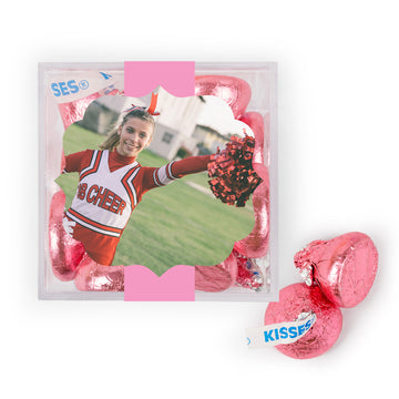 Personalized Sweet 16 Birthday Photo JUST CANDY favor cube with Hershey's Kisses