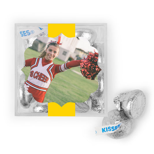 Personalized Sweet 16 Birthday Photo JUST CANDY favor cube with Hershey's Kisses