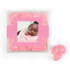 Personalized Girl Birth Announcement Hello World! JUST CANDY® favor cube with Jelly Belly Jelly Beans