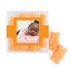 Personalized Girl Birth Announement Hello World! JUST CANDY favor cube with Sugar Sanded Gummy Bears