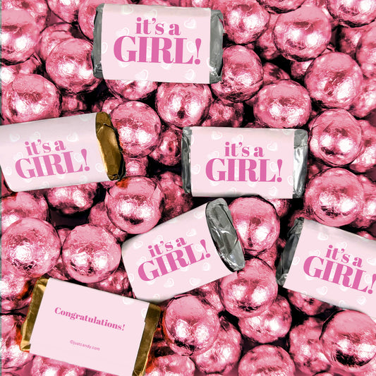 It's A Girl Candy Hershey's Miniatures and Chocolate Mix
