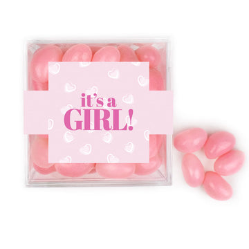 It's A Girl! JUST CANDY favor cube with Jelly Beans