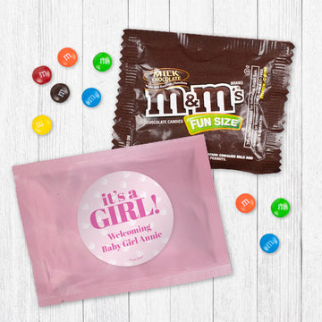 Personalized It's a Girl! Candy Favor Bag - M&Ms or Skittles