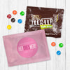 Personalized She's Here! Baby Girl Announcement Candy Favor Bag - M&Ms or Skittles