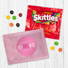 Personalized She's Here! Baby Girl Announcement Candy Favor Bag - M&Ms or Skittles