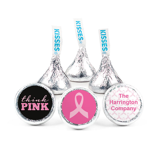 Personalized Breast Cancer Awareness Pink Power 3/4" Stickers (108 Stickers)