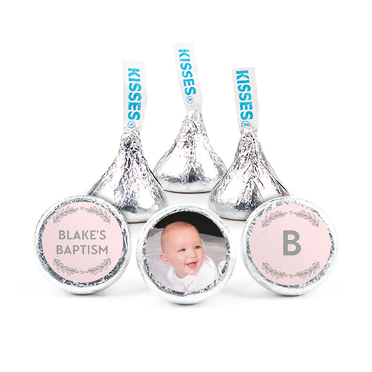 Personalized Baptism Filigree and Heart Hershey's Kisses