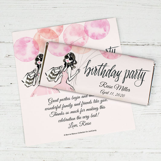 Bonnie Marcus Collection Personalized Chocolate Bar Wrappers Birthday Wrappers Blithe Spirit Birthday