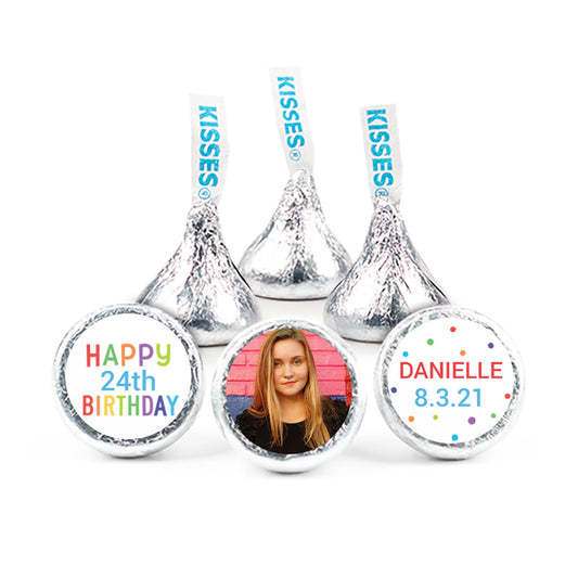 Personalized Birthday Colorful Candles 3/4" Sticker (108 Stickers)
