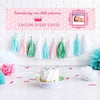 Personalized Baby Girl Announcements Polka Dots & Crown 5 Ft. Banner