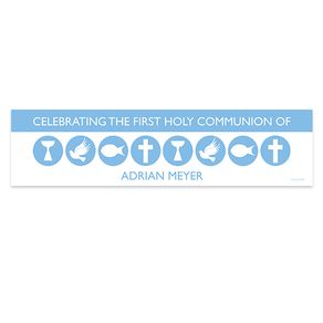 Personalized Bonnie Marcus Boy Communion Religious Icons 5 Ft. Banner