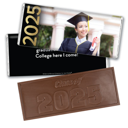 Personalized Bonnie Marcus Photo Glitter Year Graduation Embossed Chocolate Bar