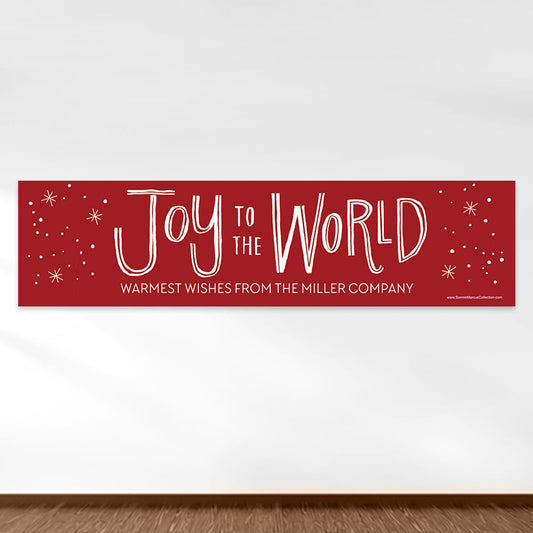 Personalized Bonnie Marcus Christmas Joy to the World 5 Ft. Banner