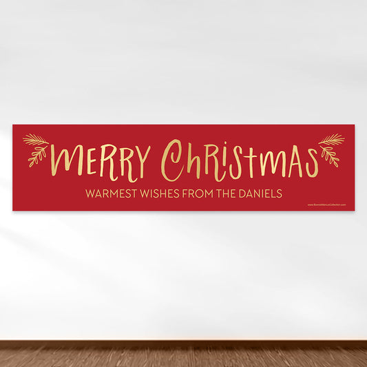 Personalized Bonnie Marcus Christmas Joyful Gold 5 Ft. Banner