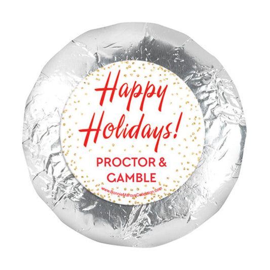 Personalized Christmas Holiday Celebration 1.25" Stickers (48 Stickers)