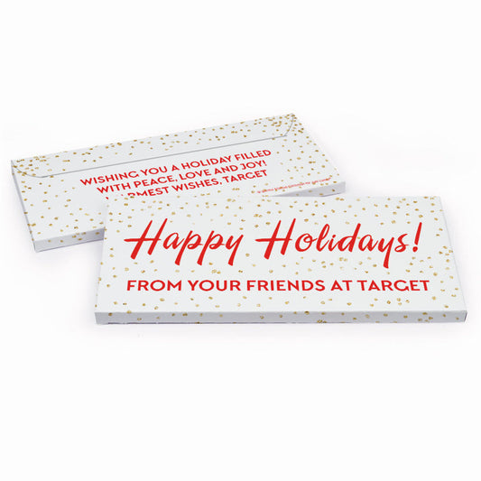 Deluxe Personalized Holiday Celebration Christmas Candy Bar Favor Box