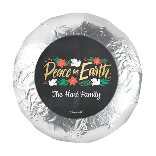 Personalized Christmas Peace on Earth 1.25" Stickers (48 Stickers)