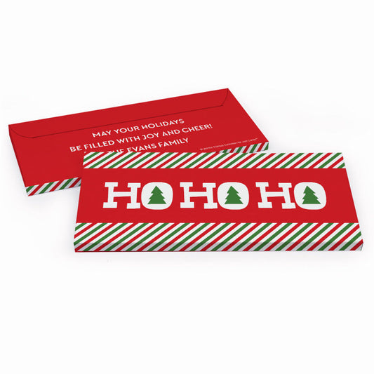 Deluxe Personalized Christmas Ho Ho Ho's Candy Bar Favor Box