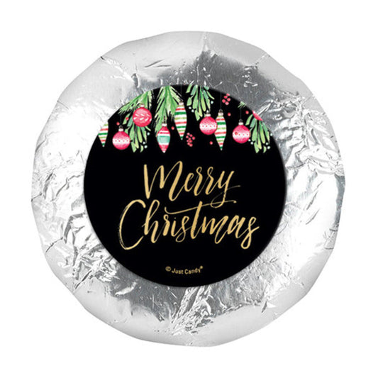 Christmas Ornate Ornaments 1.25" Stickers (48 Stickers)