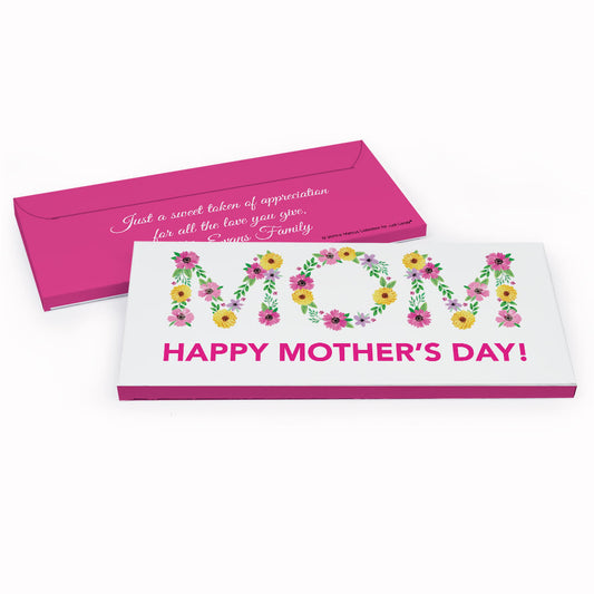 Deluxe Personalized Mother's Day Floral Mom Candy Bar Favor Box