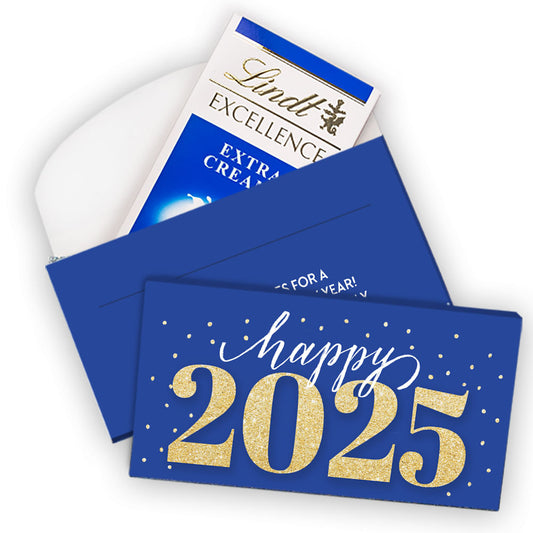 Deluxe Personalized New Year's Eve Royal Glitz Lindt Chocolate Bar in Gift Box (3.5oz)