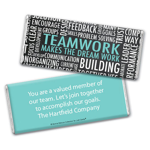 Personalized Bonnie Marcus Collection Teamwork Word Cloud Hershey's Milk Chocolate Bar
