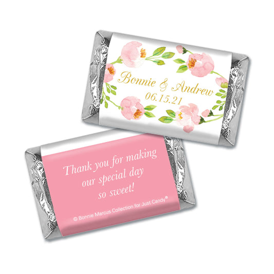 Personalized Bonnie Marcus Wedding Botanical Wreath Hershey's Miniatures