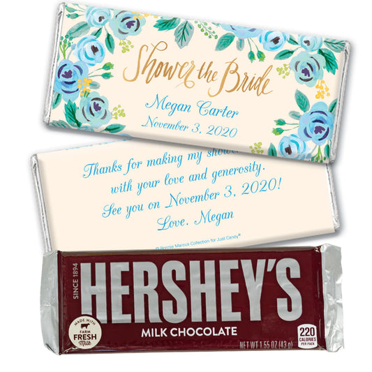 Bonnie Marcus Collection Personalized Hershey's Milk Chocolate Bar Bridal Shower Here's Something Blue Personalized