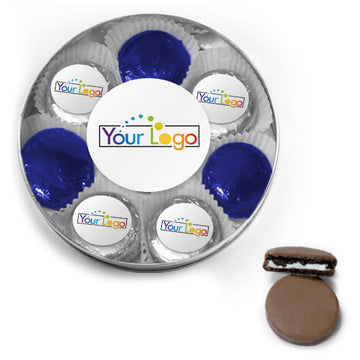 Personalized Add Your Logo Chocolate Covered Oreo Cookies Gift Tin