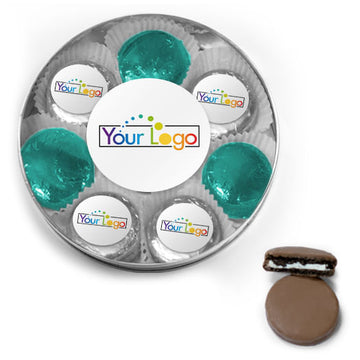 Personalized Add Your Logo Chocolate Covered Oreo Cookies Gift Tin