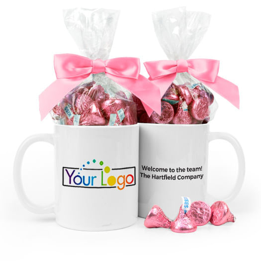 Personalized Add Your Logo 11oz Mug with Hershey's Kisses