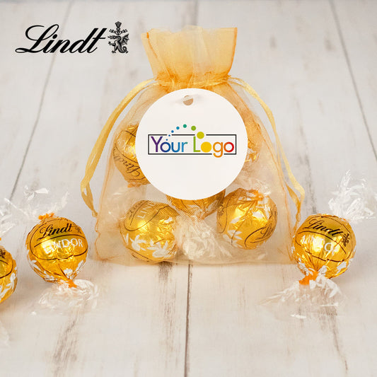 Personalized Add Your Logo Lindt Truffle Organza Bag