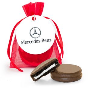 Personalized Valentine's Day Add Your Logo Chocolate Covered Oreo Cookie in Organza Bags