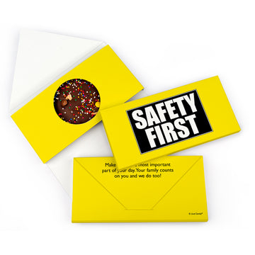 Personalized Business Safety First Gourmet Infused Belgian Chocolate Bars (3.5oz)