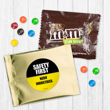 Personalized Safety First Candy Favor Bag - M&Ms or Skittles